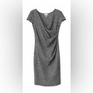 Joseph Ribkoff Black and White Draped Dress -Size 14